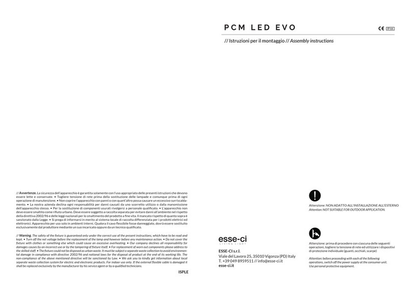 Esseci PCM LED EVO Assembly instructions
