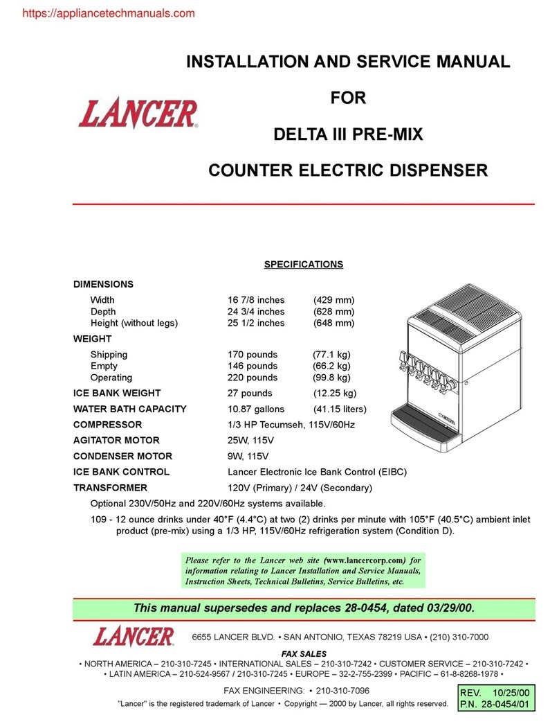 lancer DELTA III PRE-MIX Installation and service manual