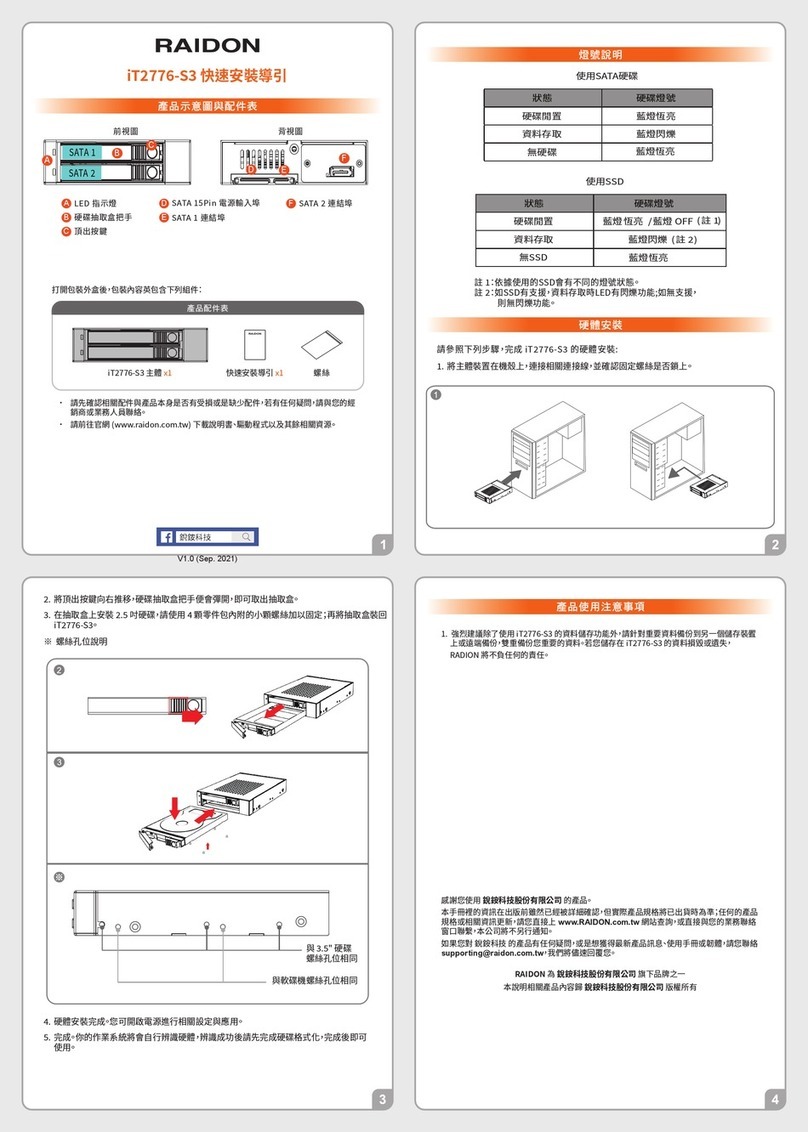 Raidon iT2776-S3 Quick installation guide