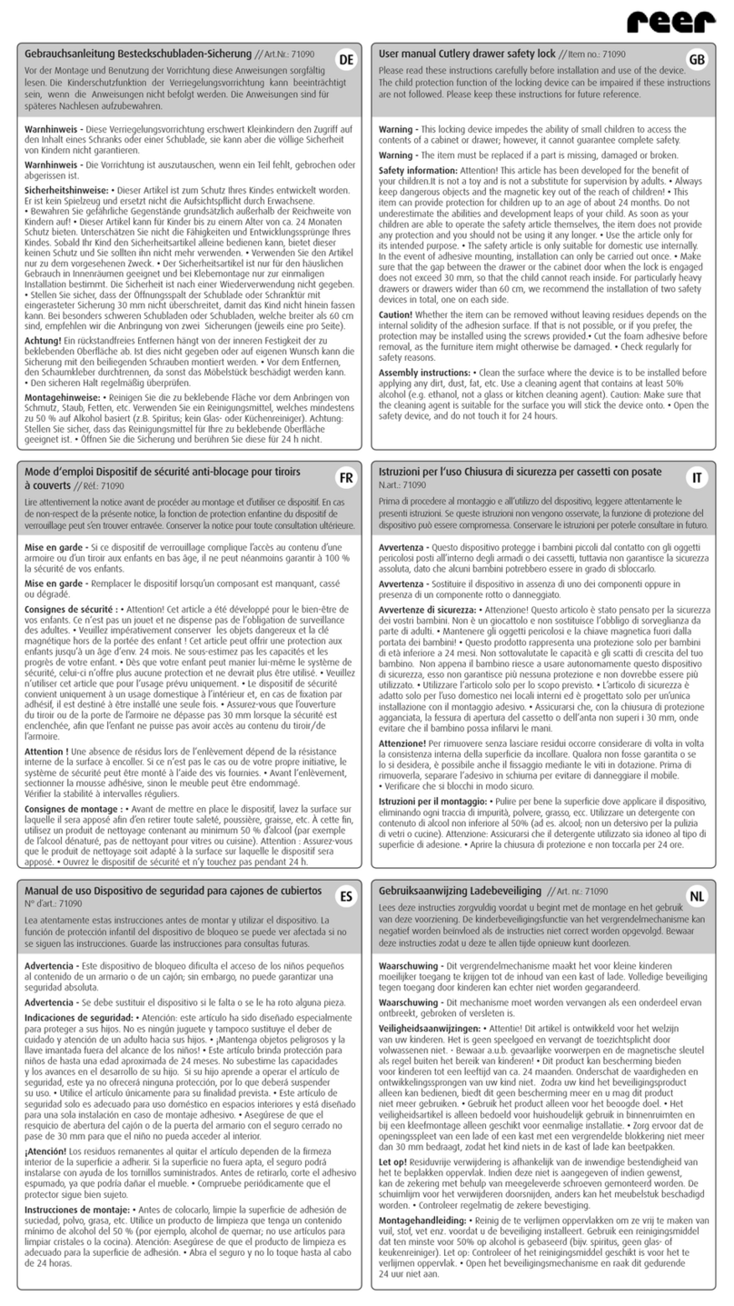 Reer 71090 user manual