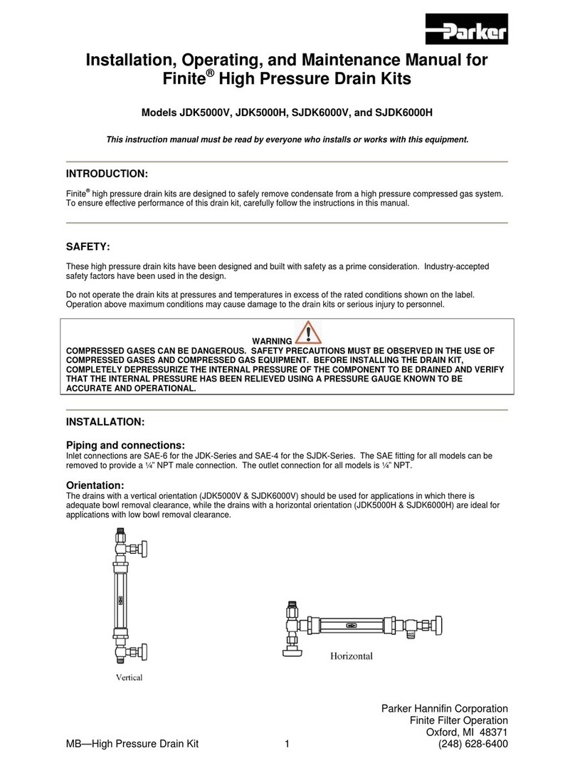 Parker Finite JDK5000V Installation guide