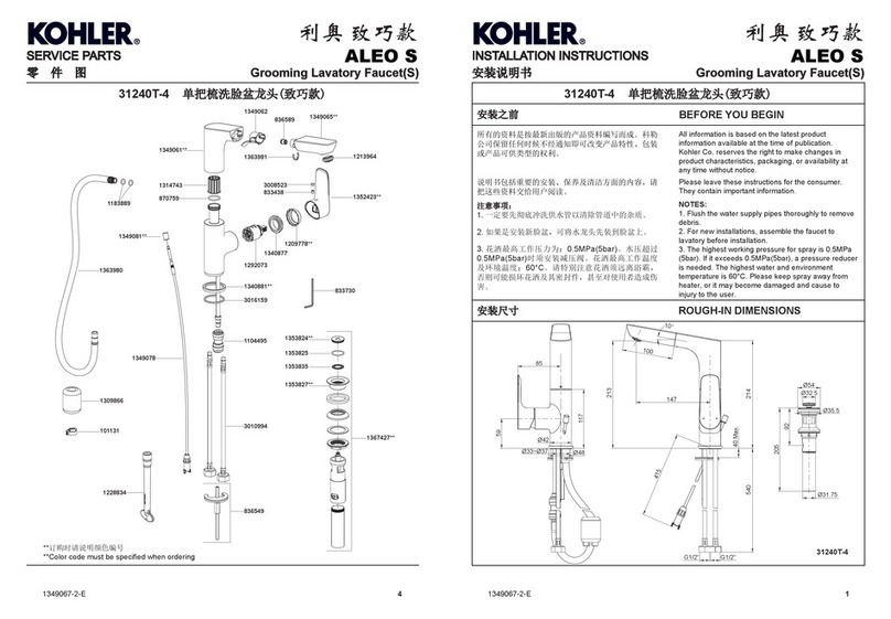 Kohler ALEO S 31240T-4 User manual Kohler ALEO S 31240T-4 User manual