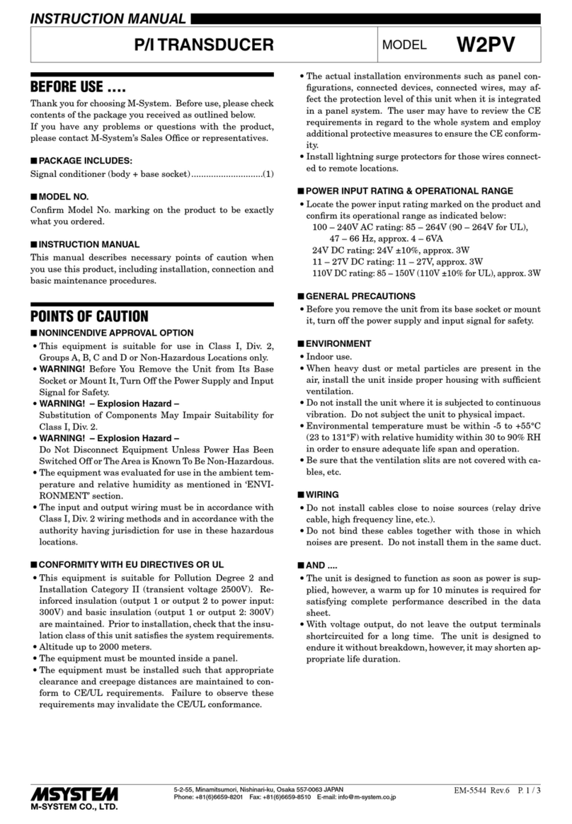 M-system W2PV instruction manual