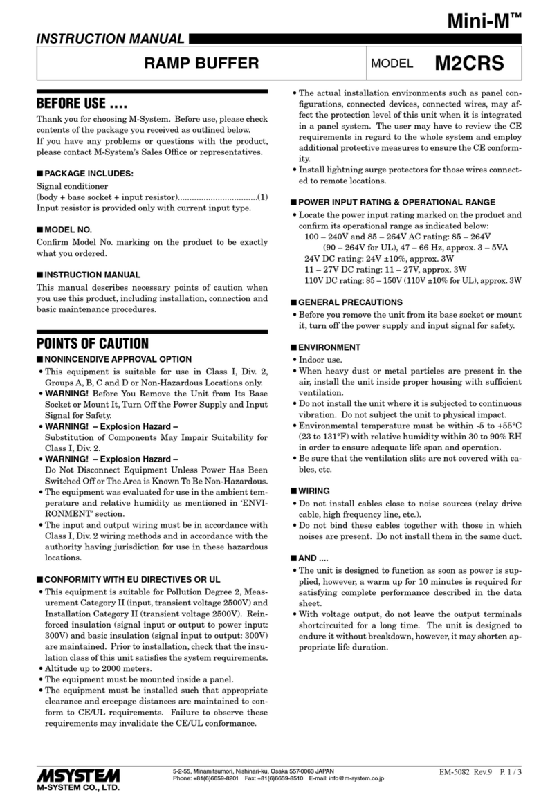 M-system Mini-M M2CRS instruction manual