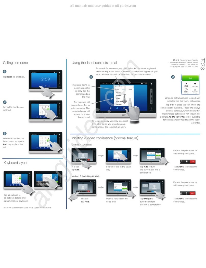 Cisco TelePresence Profile Series Quick reference guide