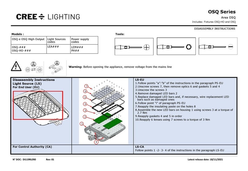 CREE LIGHTING OSQ Series Installation instructions