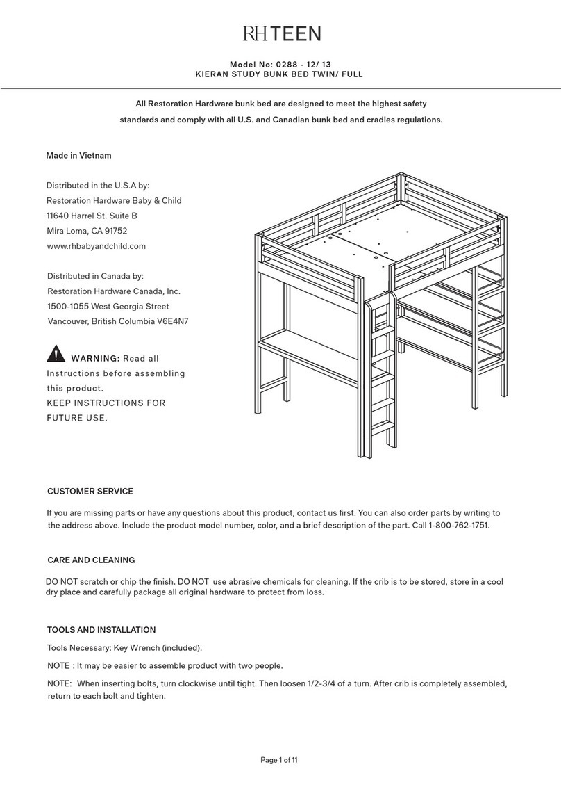 RH Teen KIERAN STUDY BUNK 0288-12 Assembly instruction