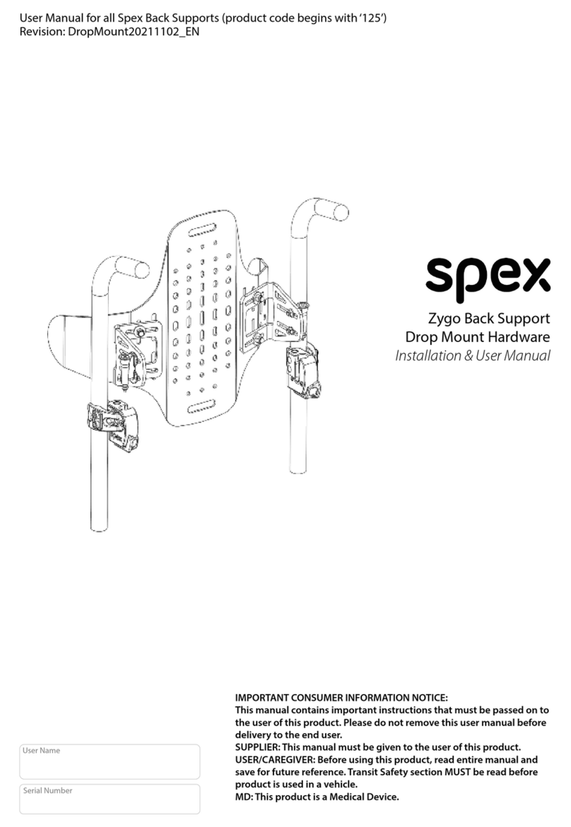 SPEX Zygo Back Support Instruction Manual SPEX Zygo Back Support Instruction Manual
