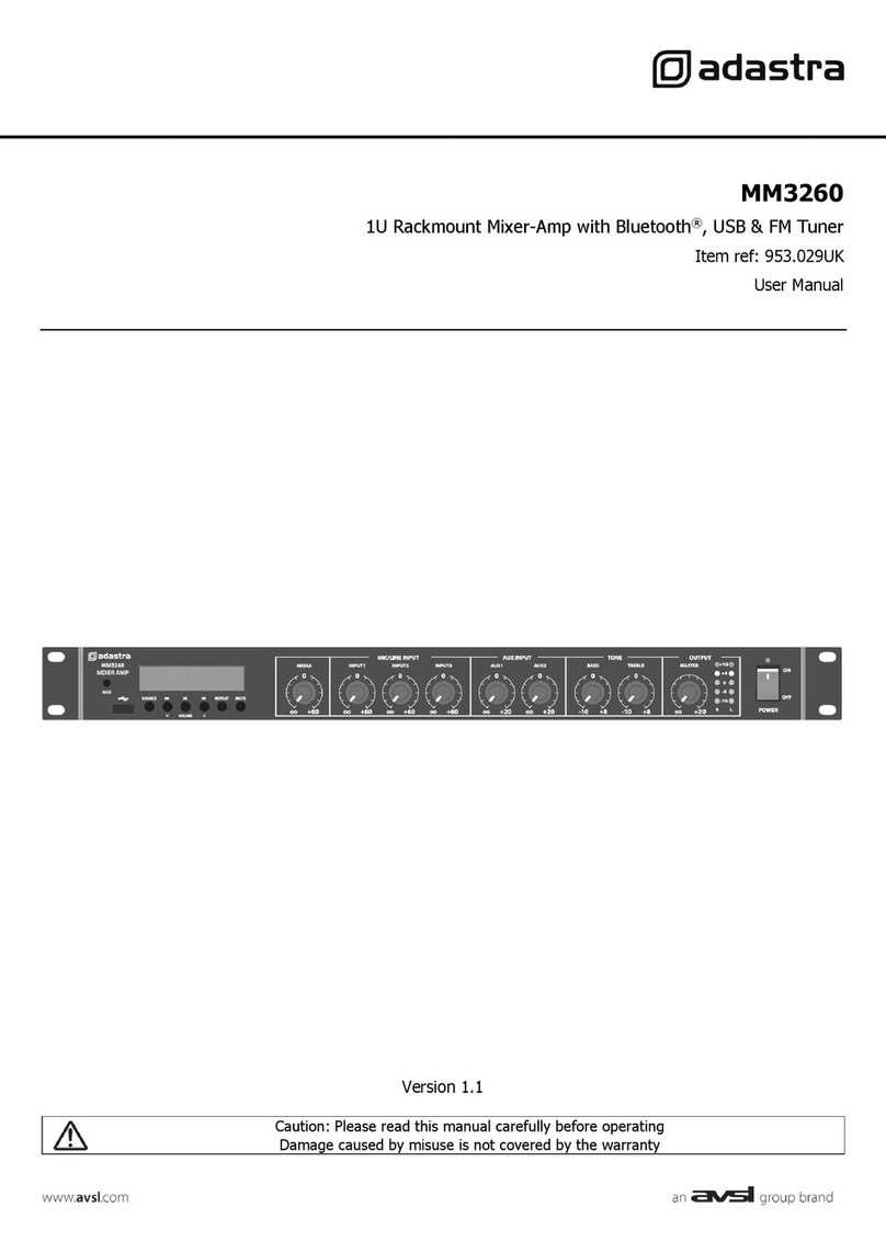 Avsl Adastra MM3260 user manual