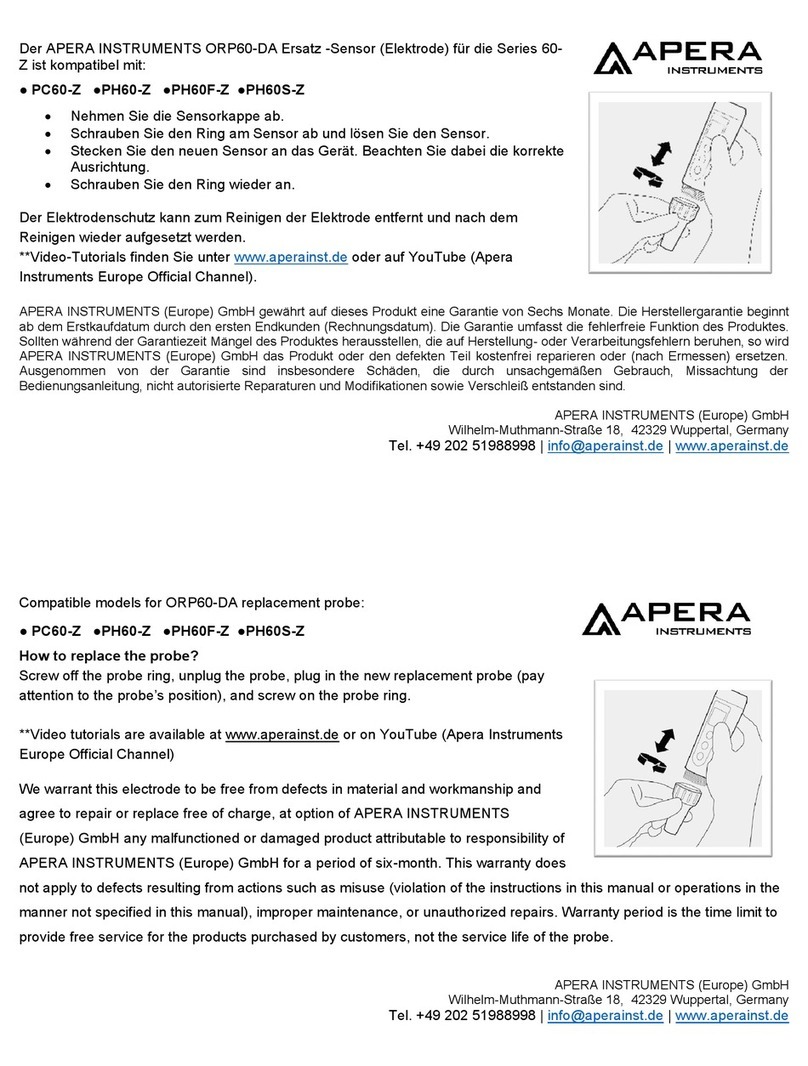 Apera PC60-Z quick start guide