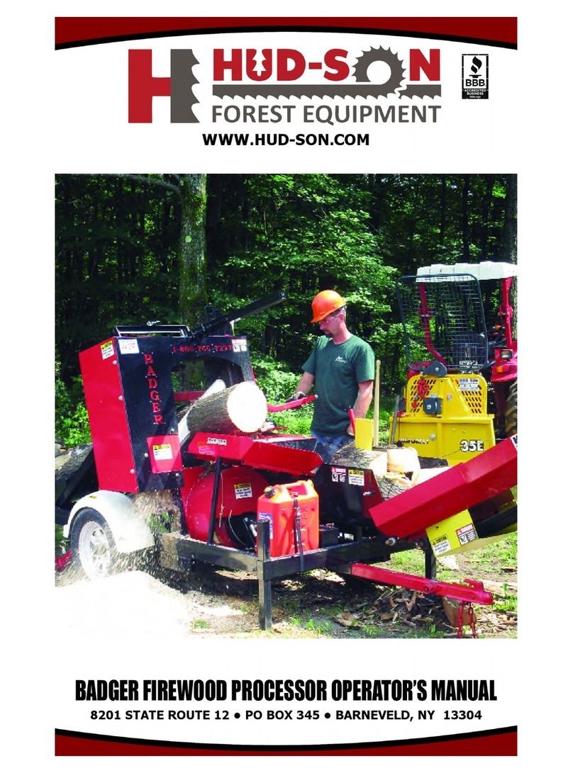 Hudson BADGER FIREWOOD PROCESSOR Operator's manual