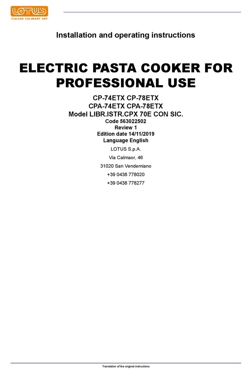 Lotus CP-74ETX Installation and operating instructions