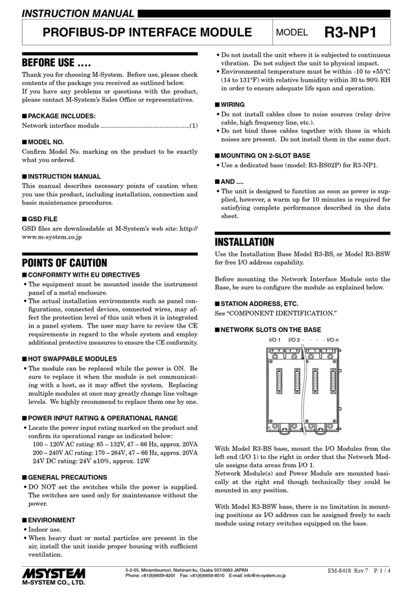 M-system R3-NP1 instruction manual M-system R3-NP1 instruction manual