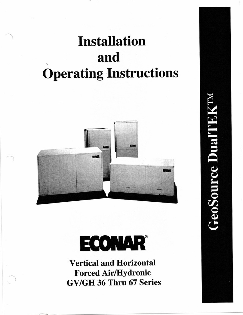 Econar GeoSource DualTEK GV Series Installation and operating instructions