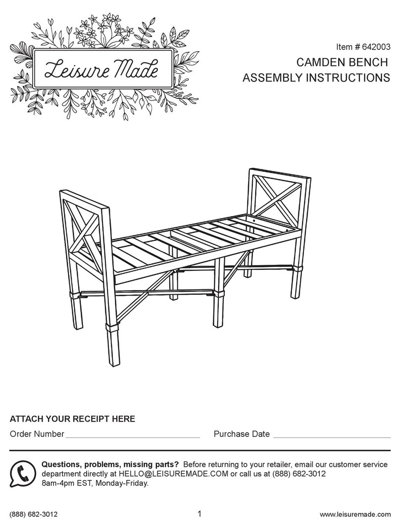 Leisure made CAMDEN BENCH 642003 User manual