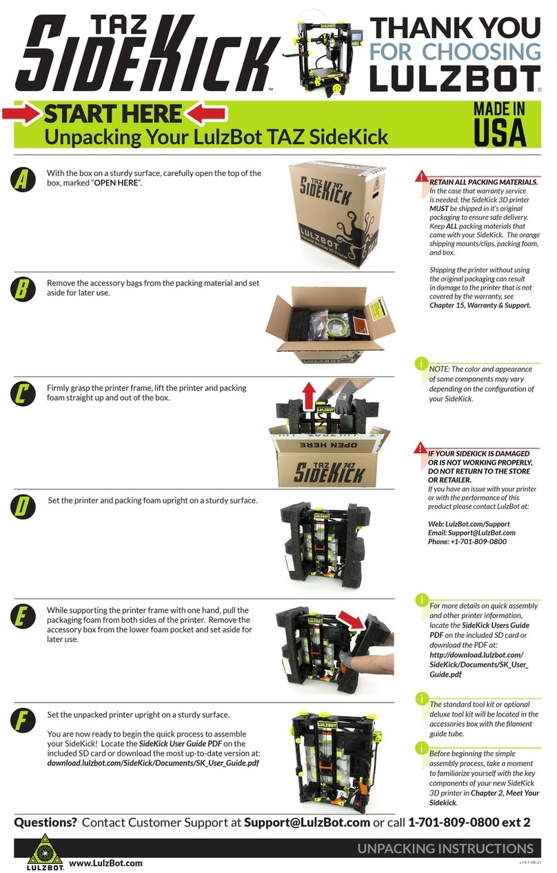 LulzBot TAZ SideKick User manual