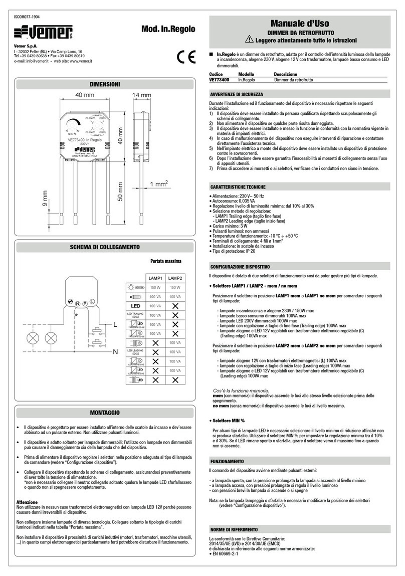 Vemer In.Regolo User manual