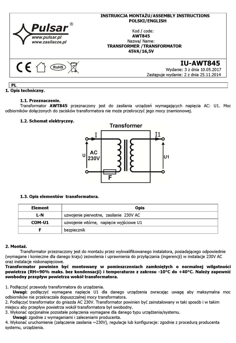 Pulsar AWT845 User manual Pulsar AWT845 User manual