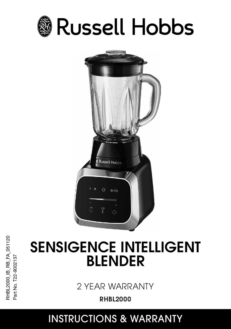 Russell Hobbs RHBL2000 Instructions & warranty