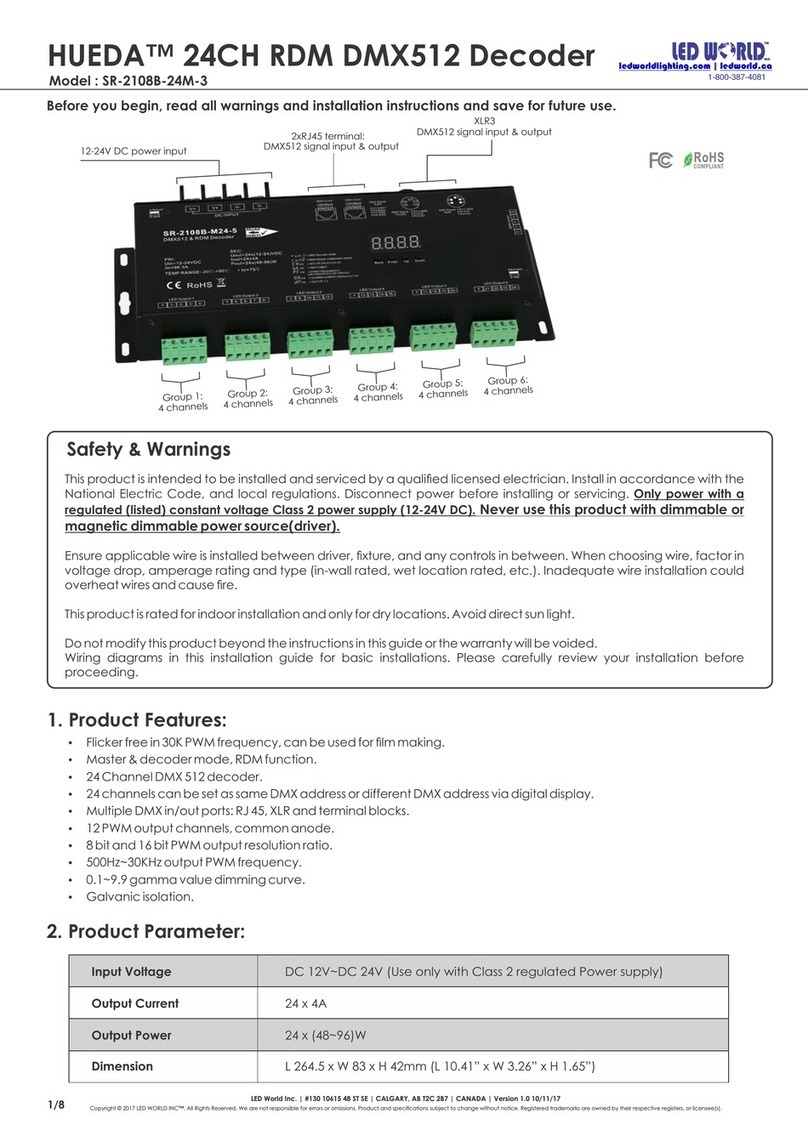 LED World HUEDA SR-2108B-24M-3 installation instructions