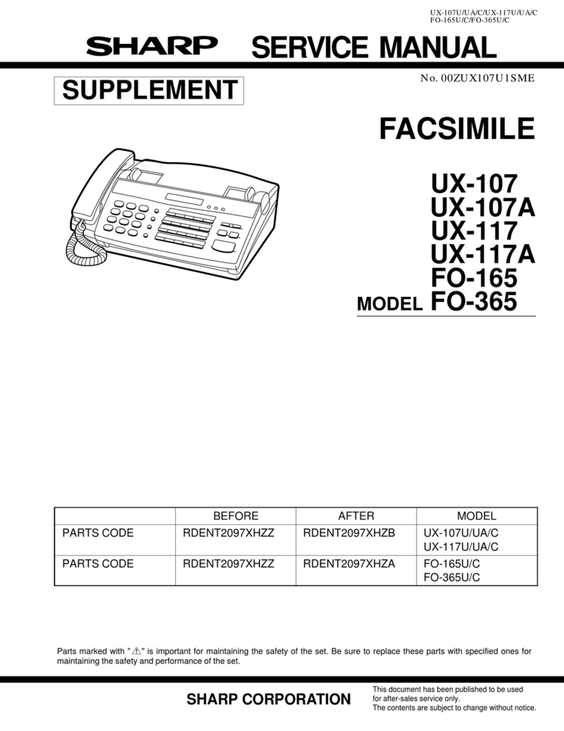 Sharp FACSIMILE XU-107 Service manual