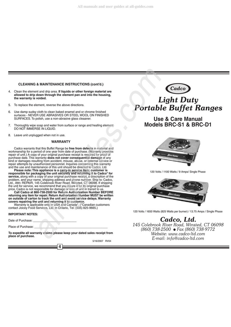 Cadco BRC-S1 User manual
