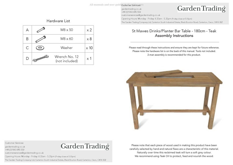 Garden Trading St Mawes Drinks/Planter Bar Table User manual Garden Trading St Mawes Drinks/Planter Bar Table User manual
