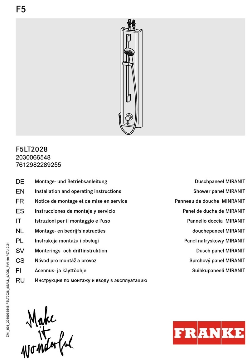 Franke MIRANIT F5LT2028 Installation and operating instructions