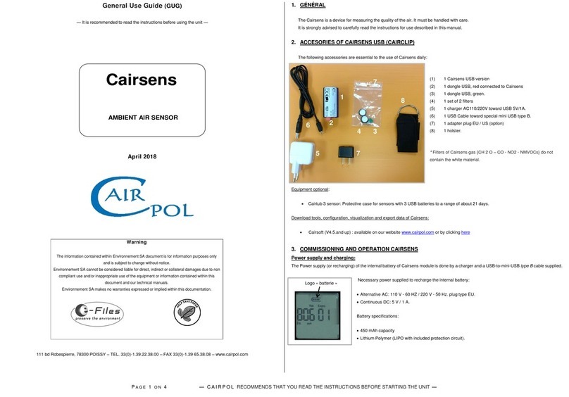 Cairpol Cairsens Use guide Cairpol Cairsens Use guide
