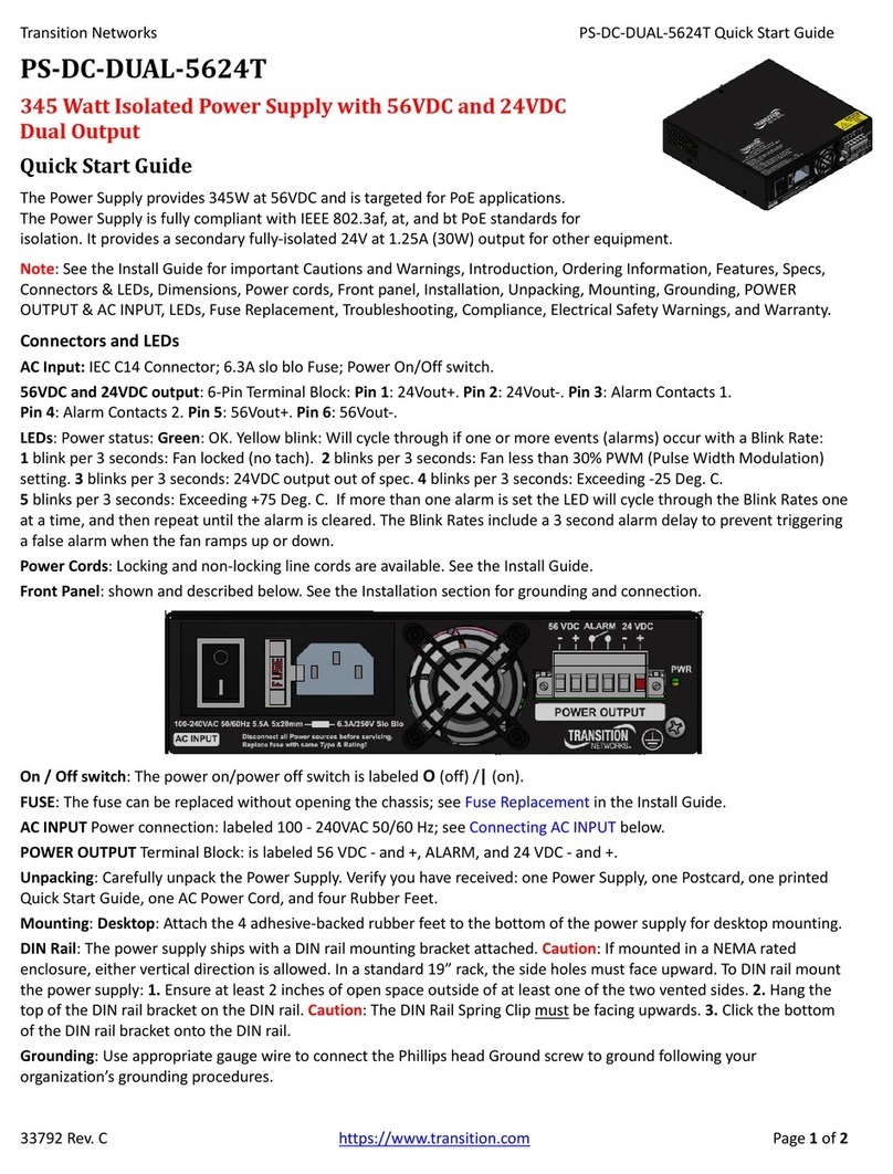 Transition Networks PS-DC-DUAL-5624T quick start guide