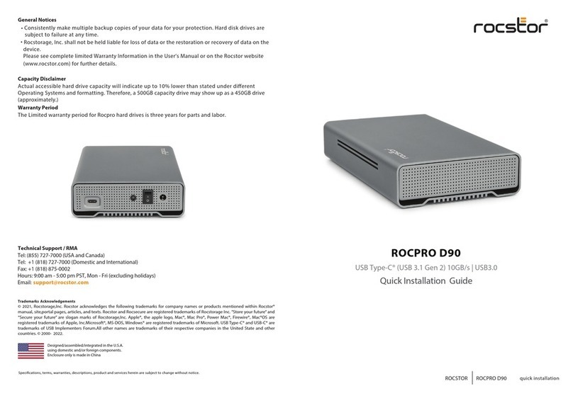 Rocstor ROCPRO D90 User manual