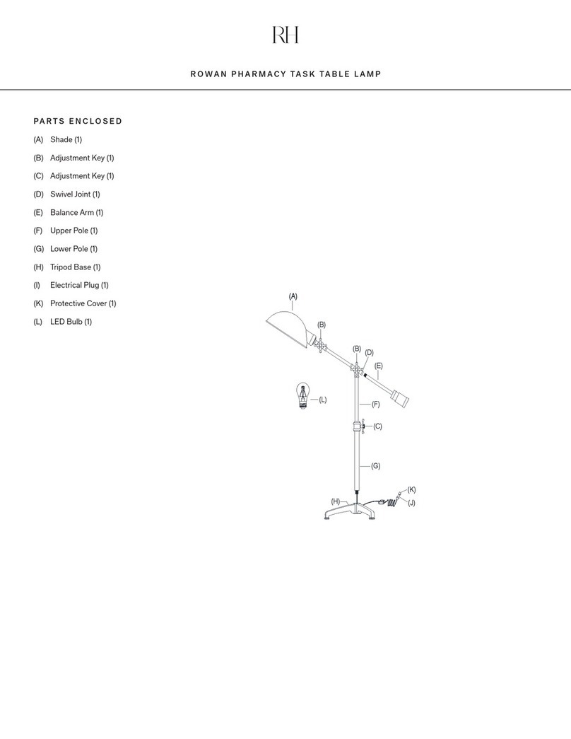 RH ROWAN PHARMACY TASK TABLE LAMP User manual