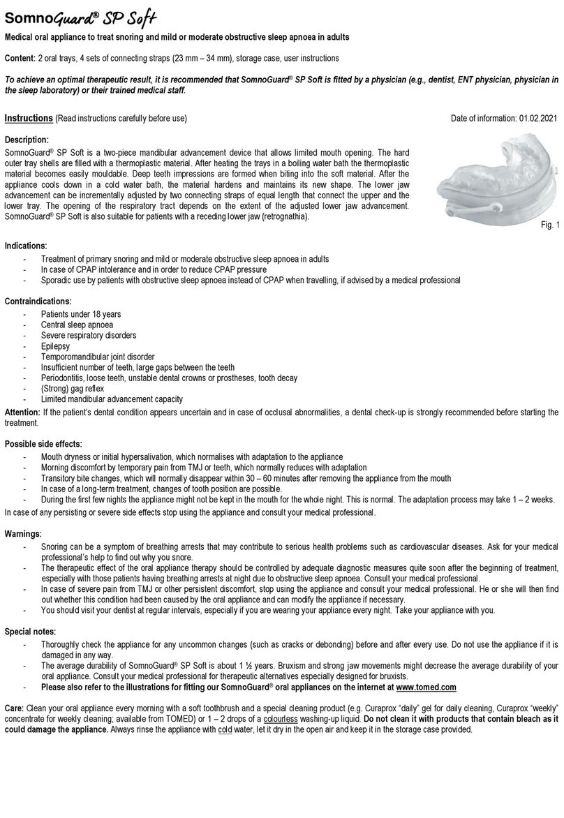 Tomed SomnoGuard SP Soft quick start guide Tomed SomnoGuard SP Soft quick start guide