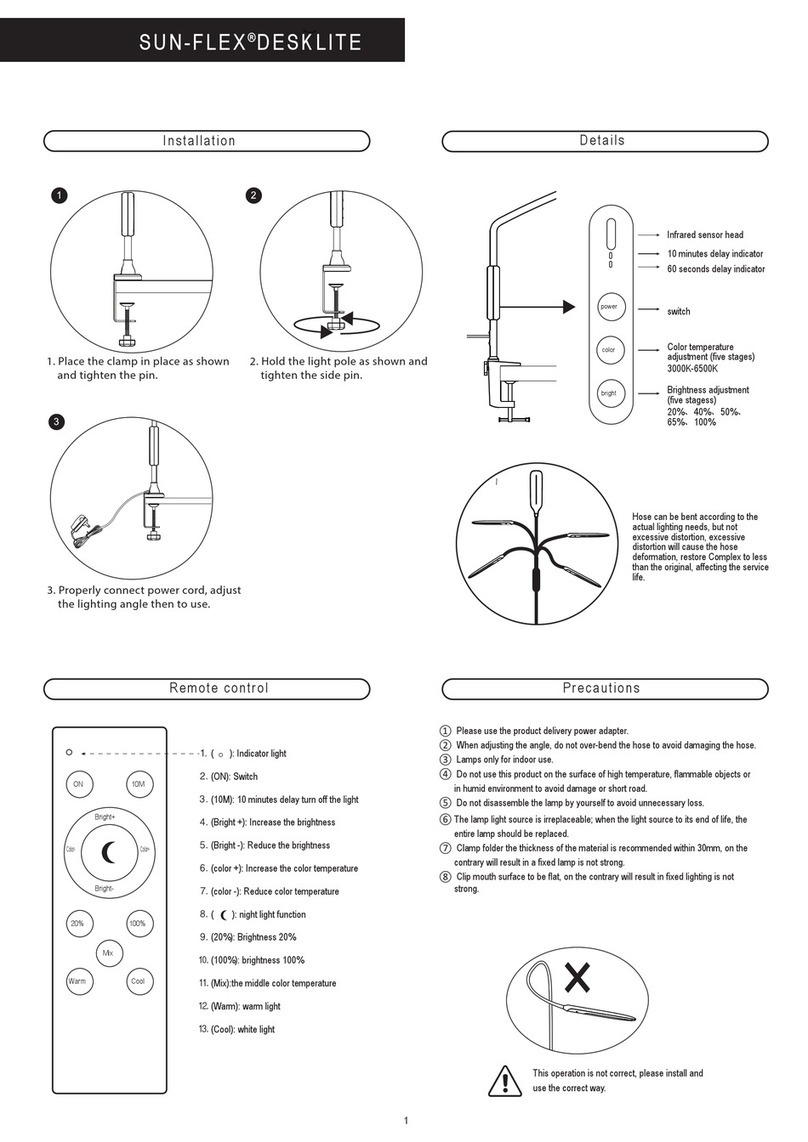 SUNFLEX DESKLITE 102000 quick start guide