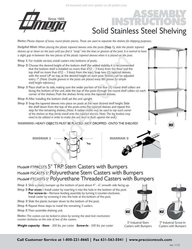 Omega Solid Stainless Steel Shelving quick start guide Omega Solid Stainless Steel Shelving quick start guide