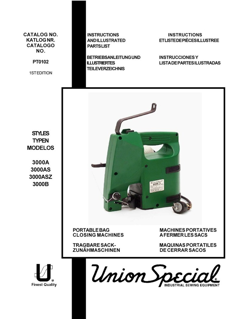 UnionSpecial 3000 Instructions and illustrated parts list