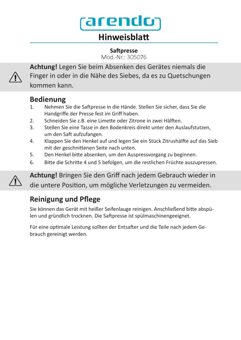 ARENDO 305076 instruction sheet