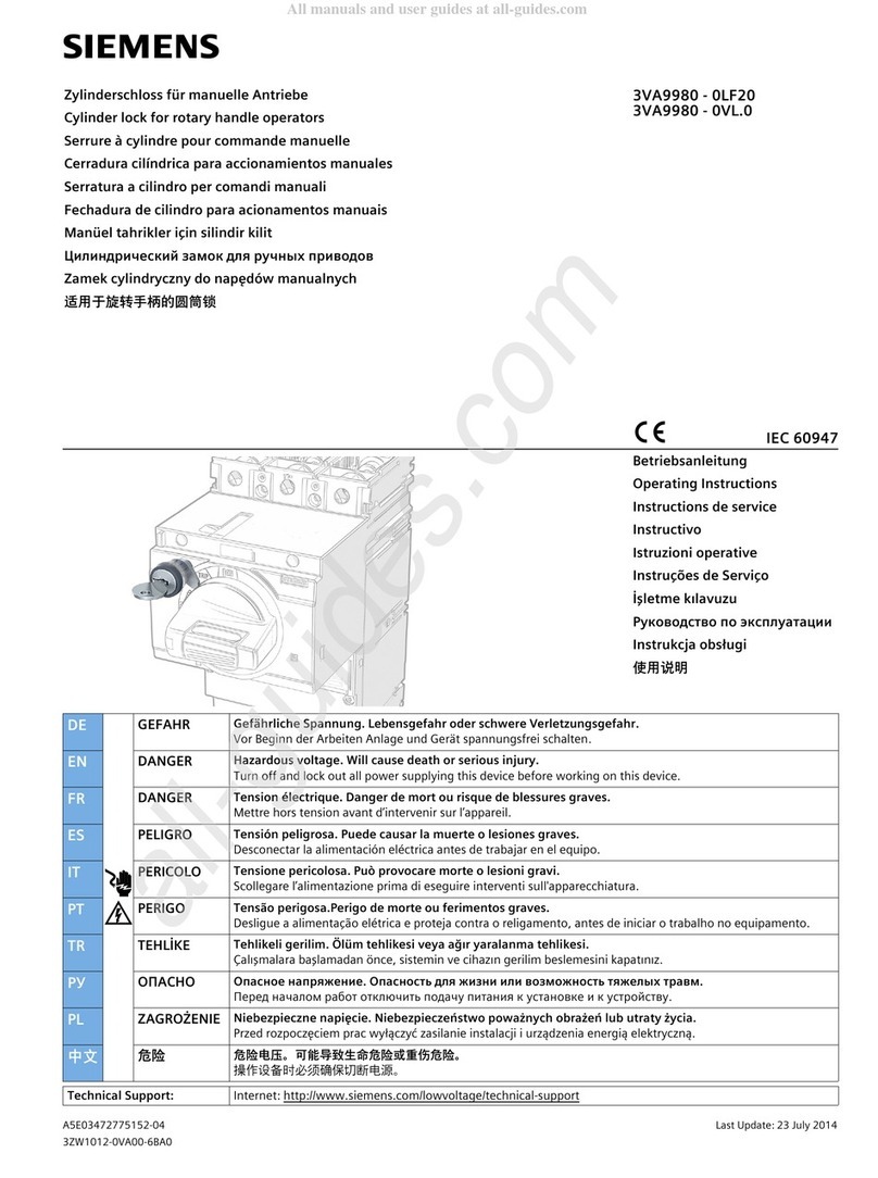 Siemens 3VA9980 - 0LF20 operating instructions