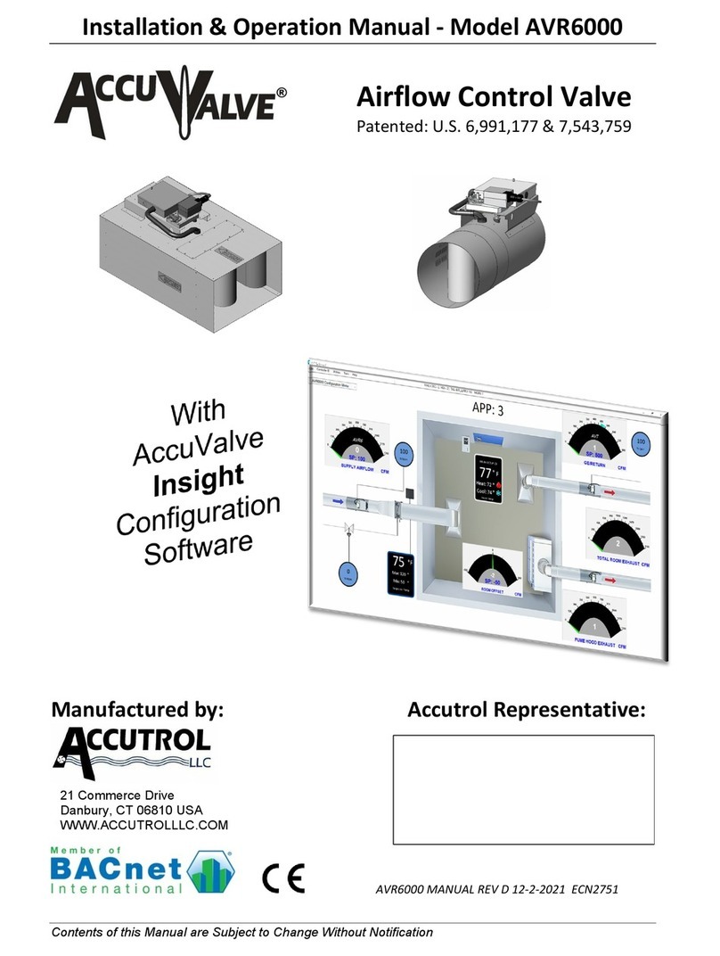 Accutrol AccuValve AVR6000 Installation & operation manual