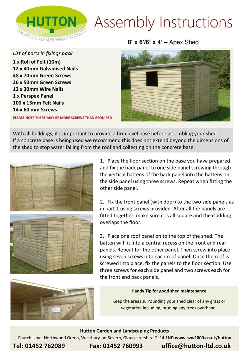 HUTTON Apex Shed 8' x 6' Assembly instructions HUTTON Apex Shed 8' x 6' Assembly instructions