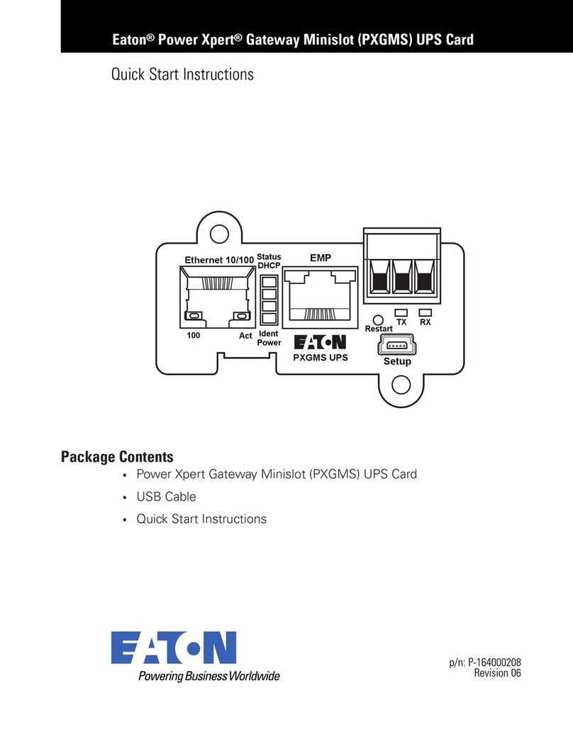 Eaton Power Xpert Gateway Minislot Quick start instructions