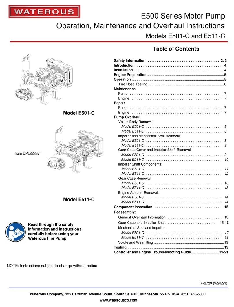 Waterous E500 Series Operation, Maintenance and Overhaul Instructions Waterous E500 Series Operation, Maintenance and Overhaul Instructions
