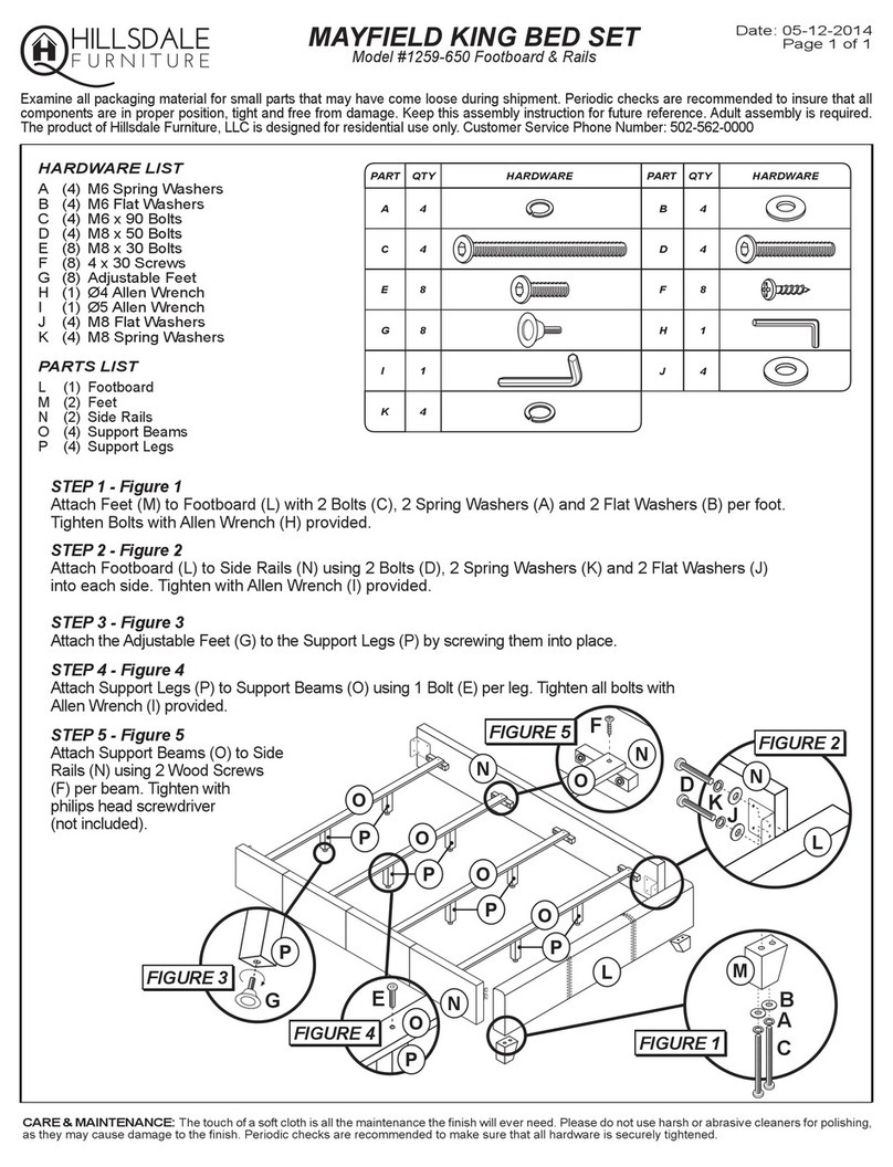Hillsdale Furniture MAYFIELD 1259-650 manual