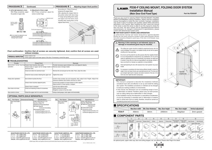 SUGATSUNE Lamp FD30-F installation manual