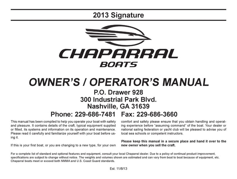 Chaparral SIGNATURE Owner's manual