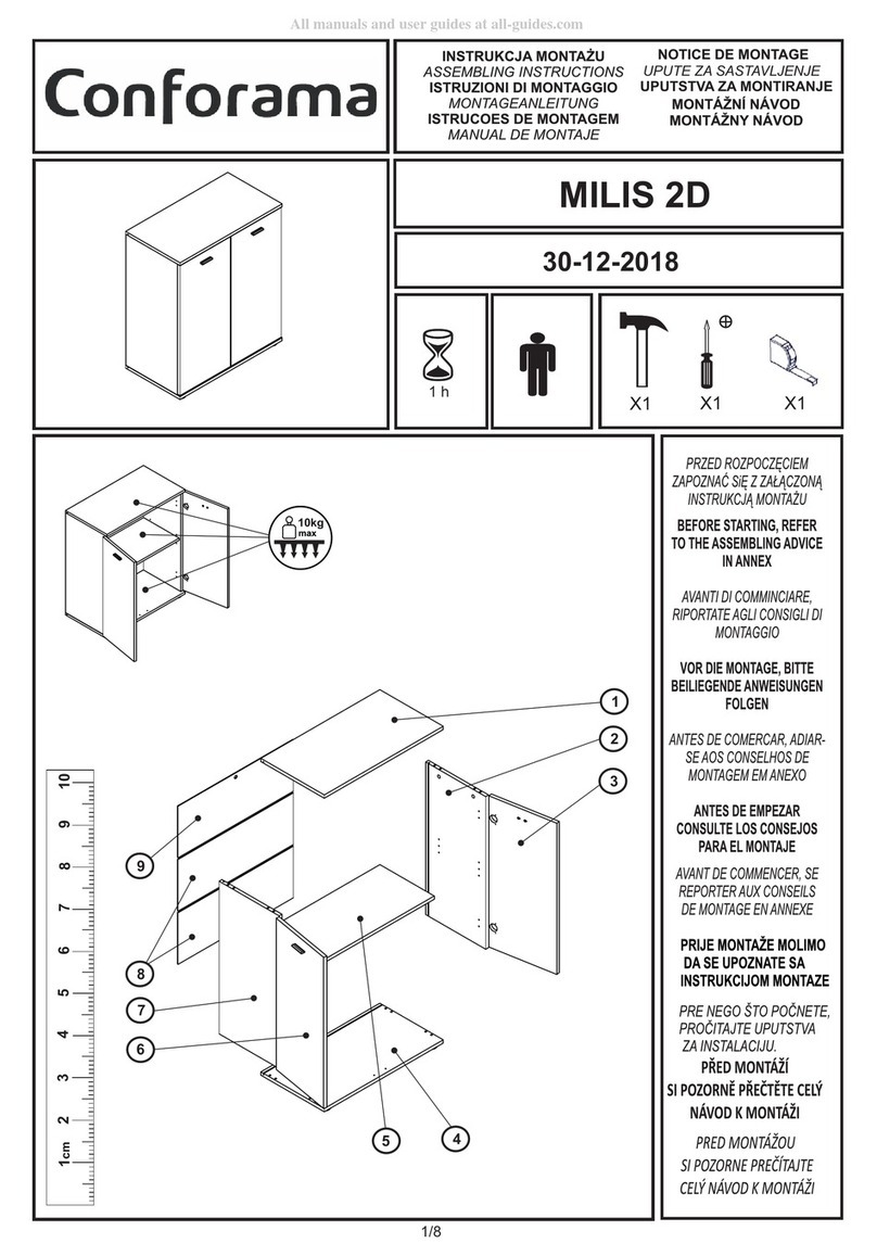 CONFORAMA MILIS 2D Installation guide