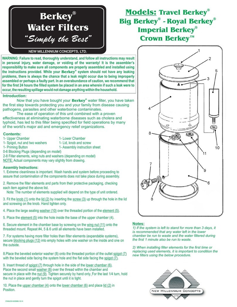 NEW MILLENIUM CONCEPTS Travel Berkey quick start guide
