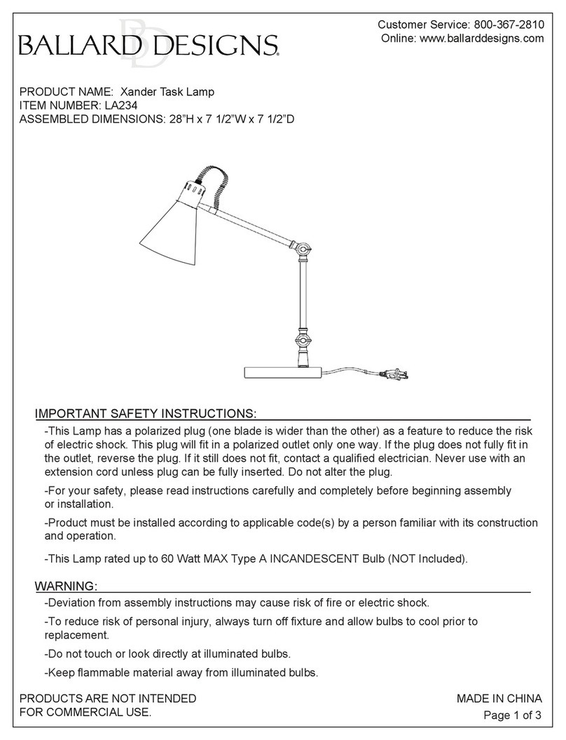 Ballard Designs LA234 quick start guide