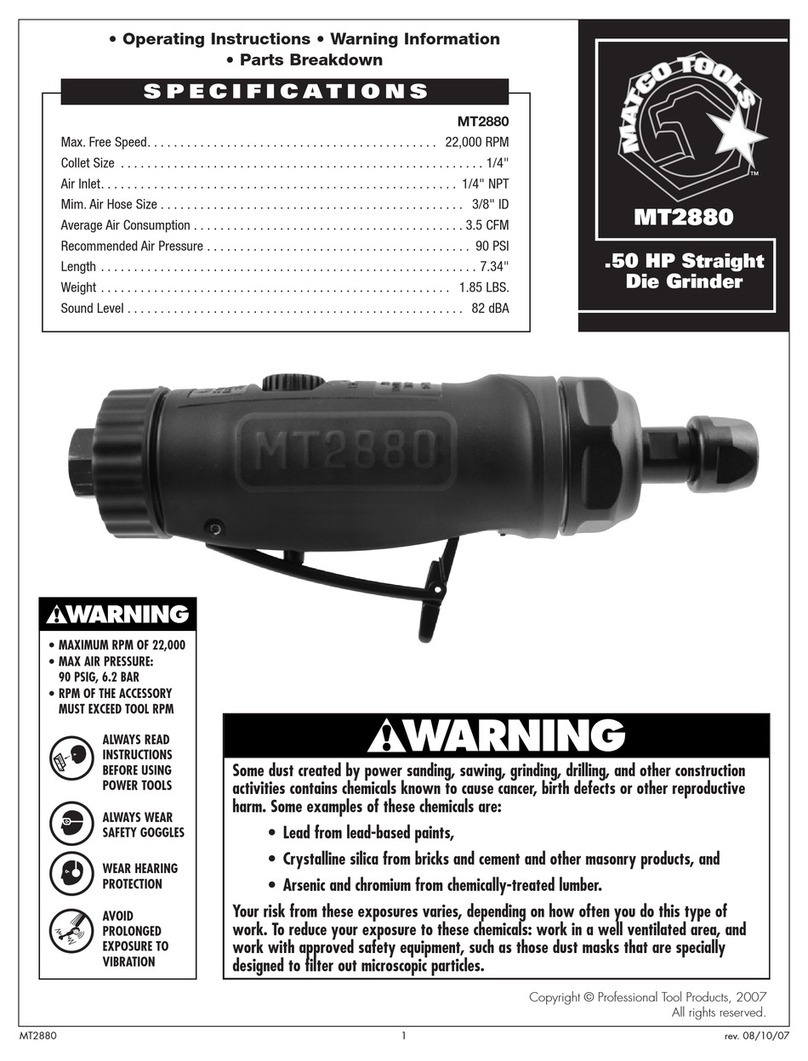 Matco Tools MT2880 Operating instructions, warning information, parts breakdown