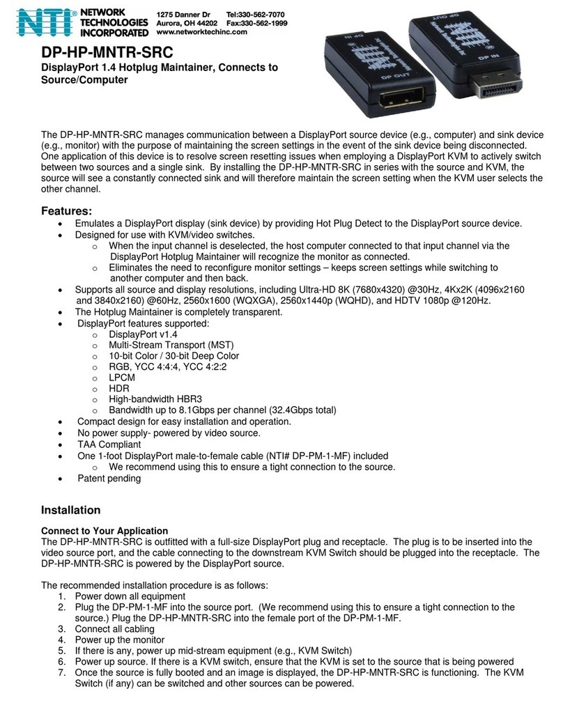 NTI DP-HP-MNTR-SRC User manual